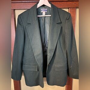 Vintage Pendleton Dark Green Virgin Wool Blazer Jacket 12